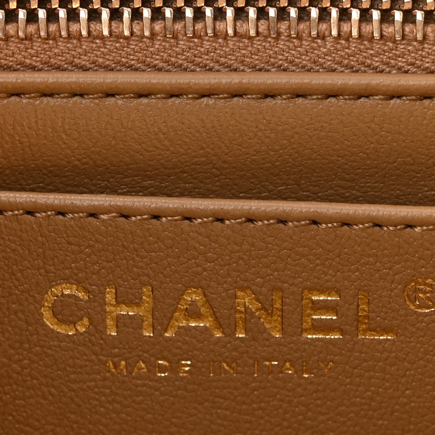 Chanel Lambskin Quilted Mini Rectangular Pearl Crush Flap Dark Beige