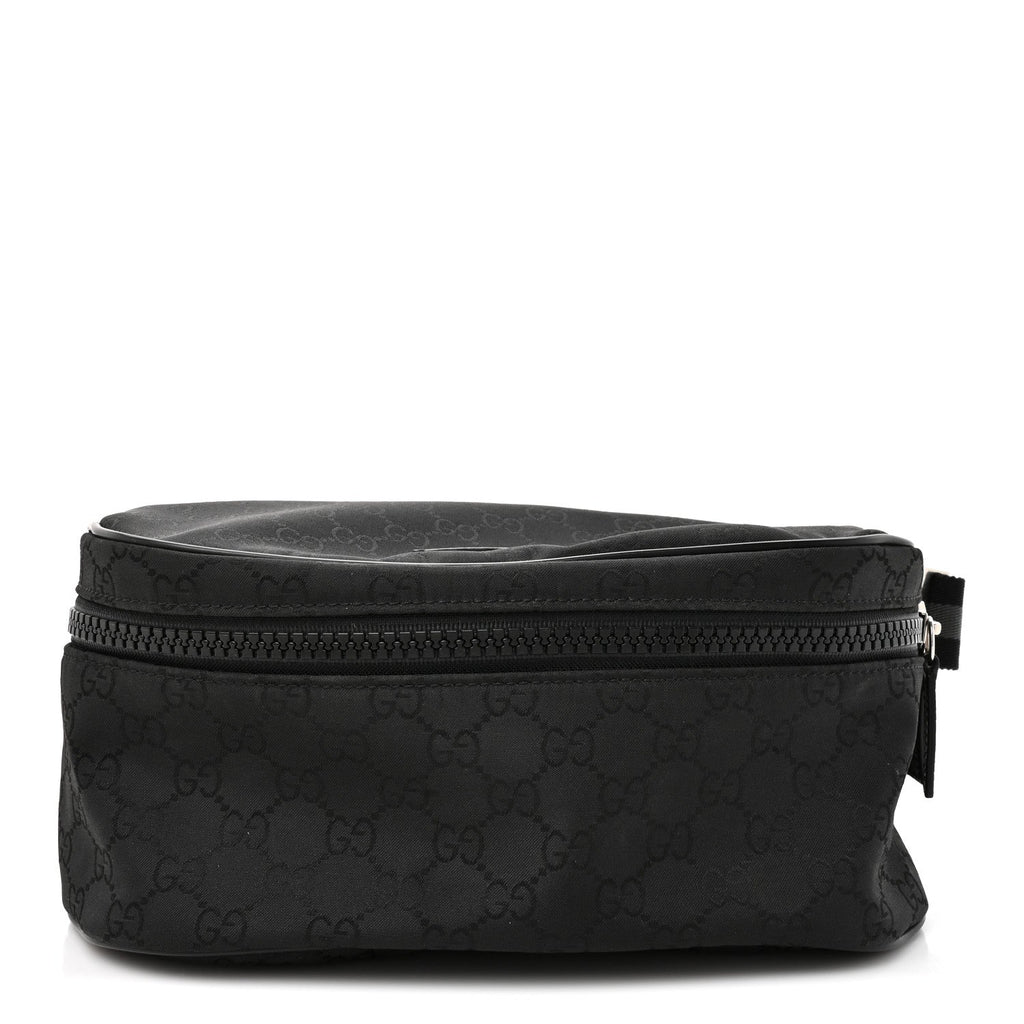 Gucci Nylon Monogram Fanny Pack Belt Bag Black