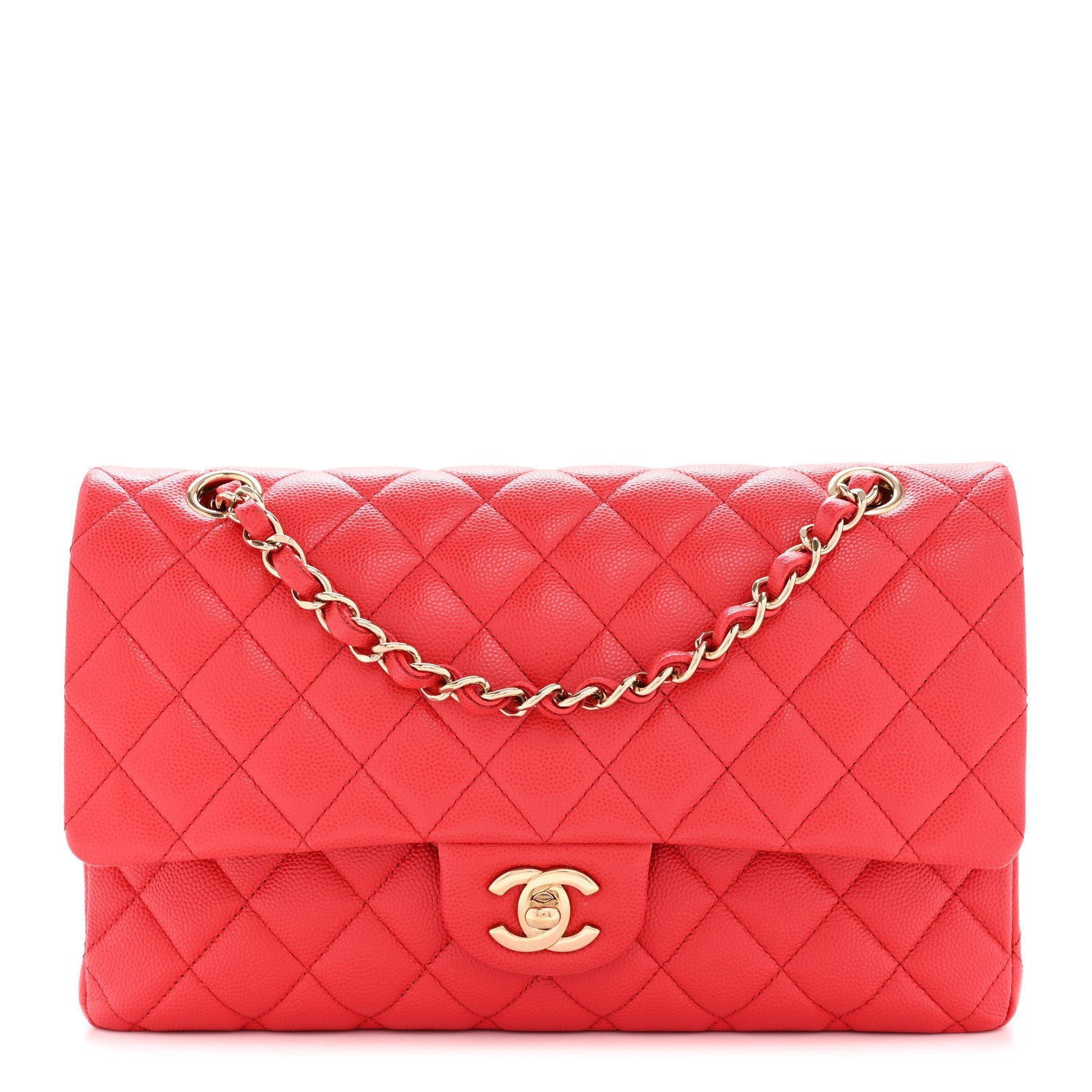 Chanel Caviar Quilted Medium Double Flap Red