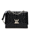 Louis Vuitton Vernis Flower Quilted Twist Shoulder Bag GM Black