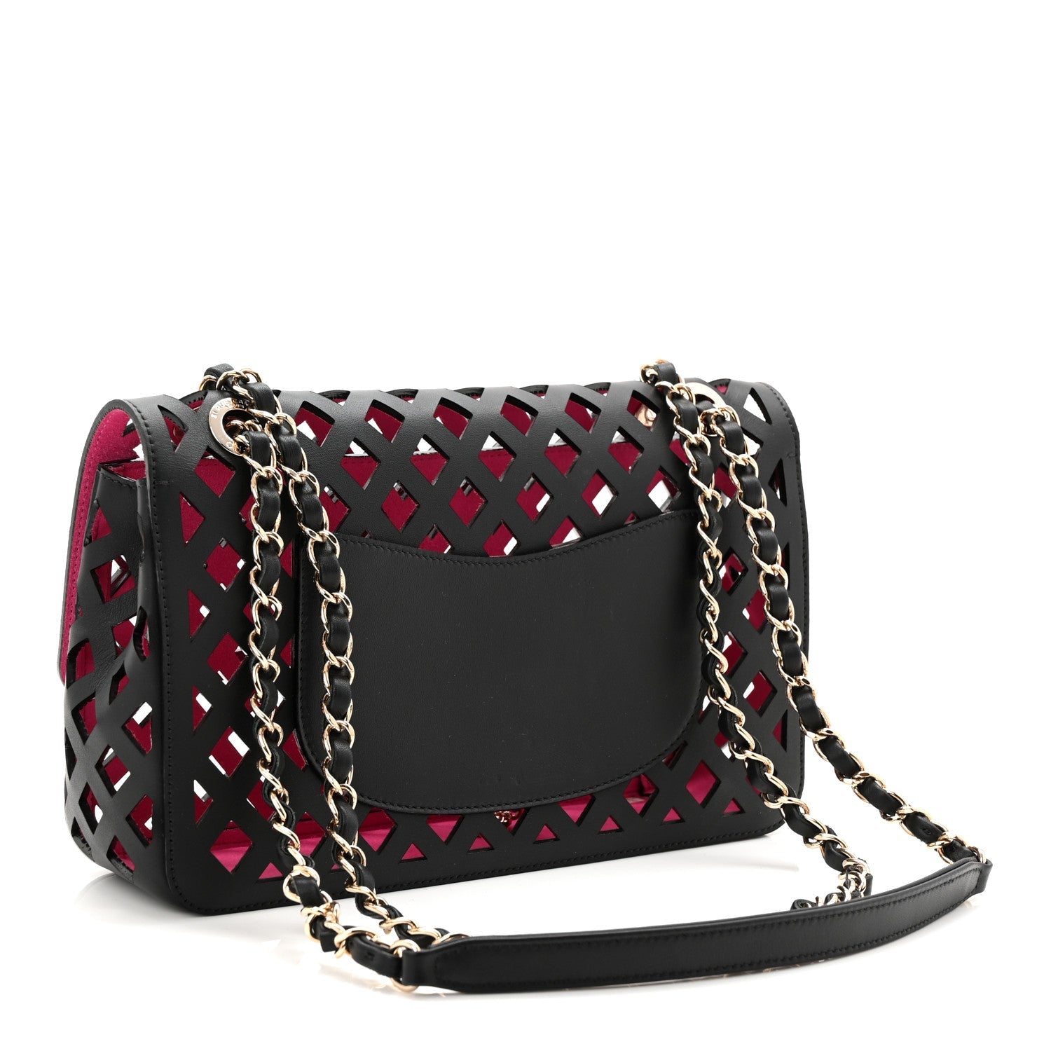 Chanel Lambskin Sea Through Flap Black Multicolor