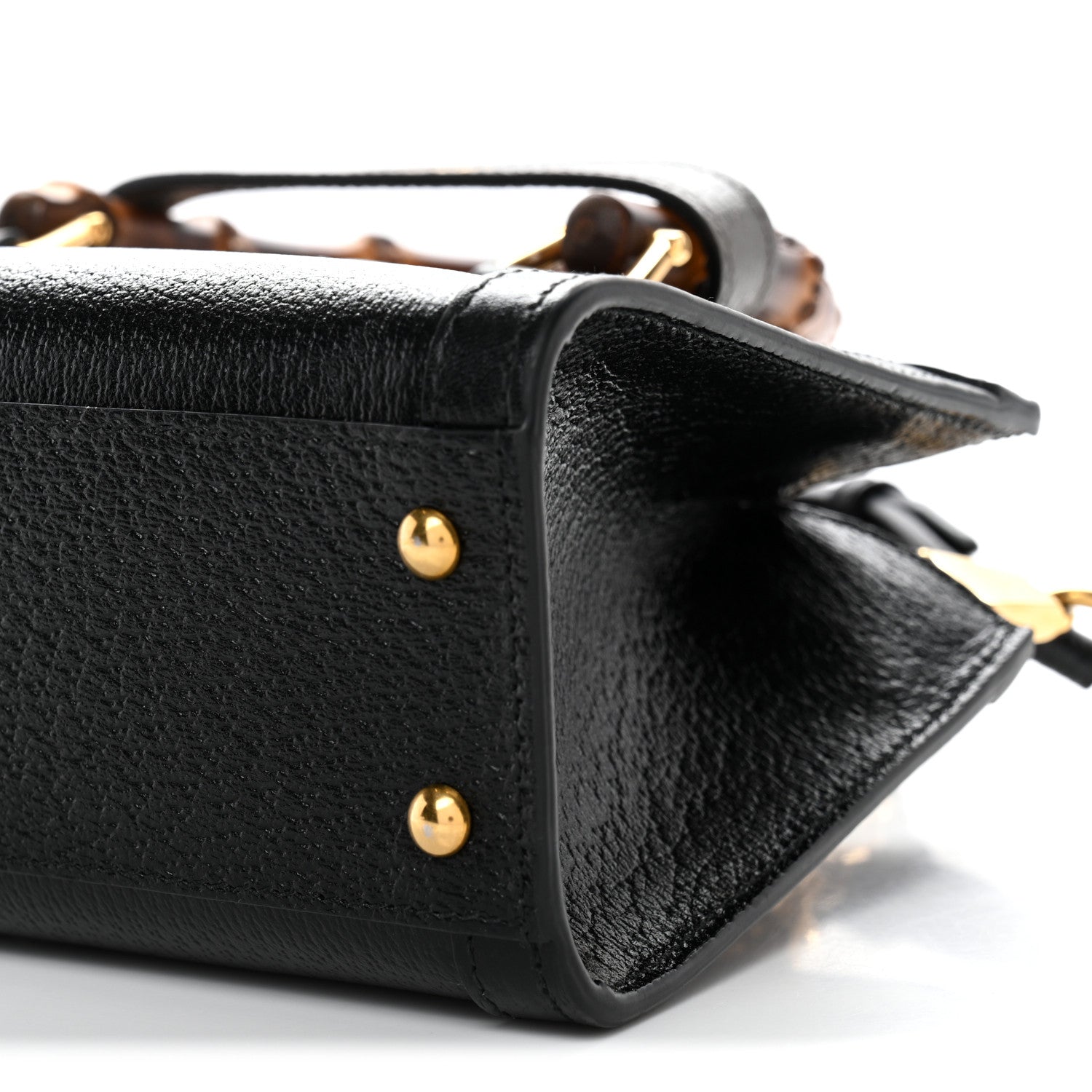 Gucci Textured Dollar Calfskin Web Small Diana Shoulder Bag Black Dusty Grey
