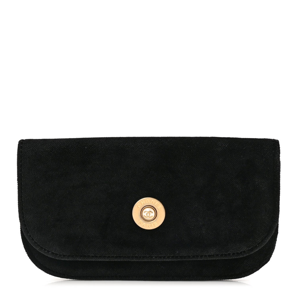 Chanel Velvet Flap Pouch Black