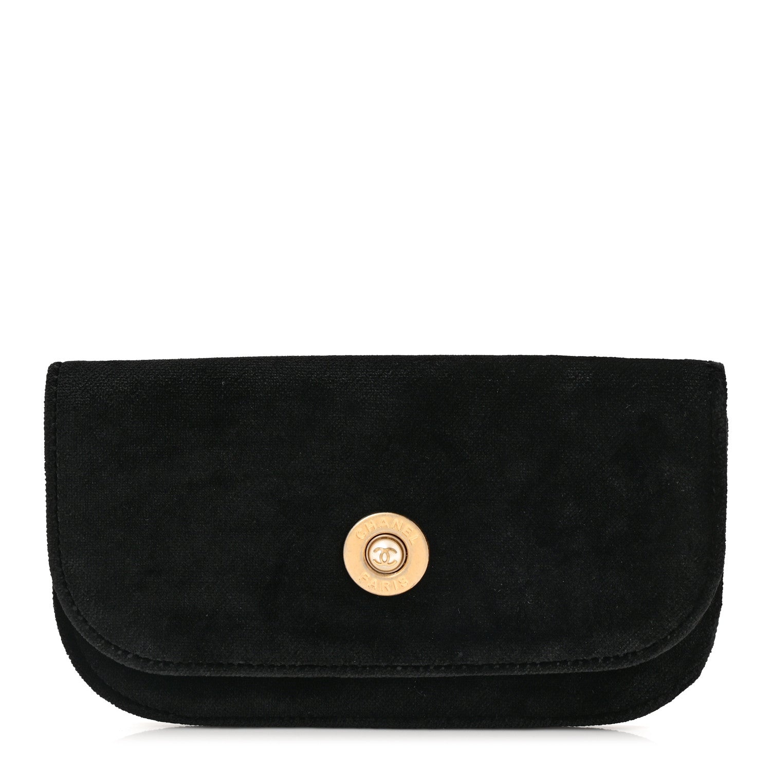 Chanel Velvet Flap Pouch Black