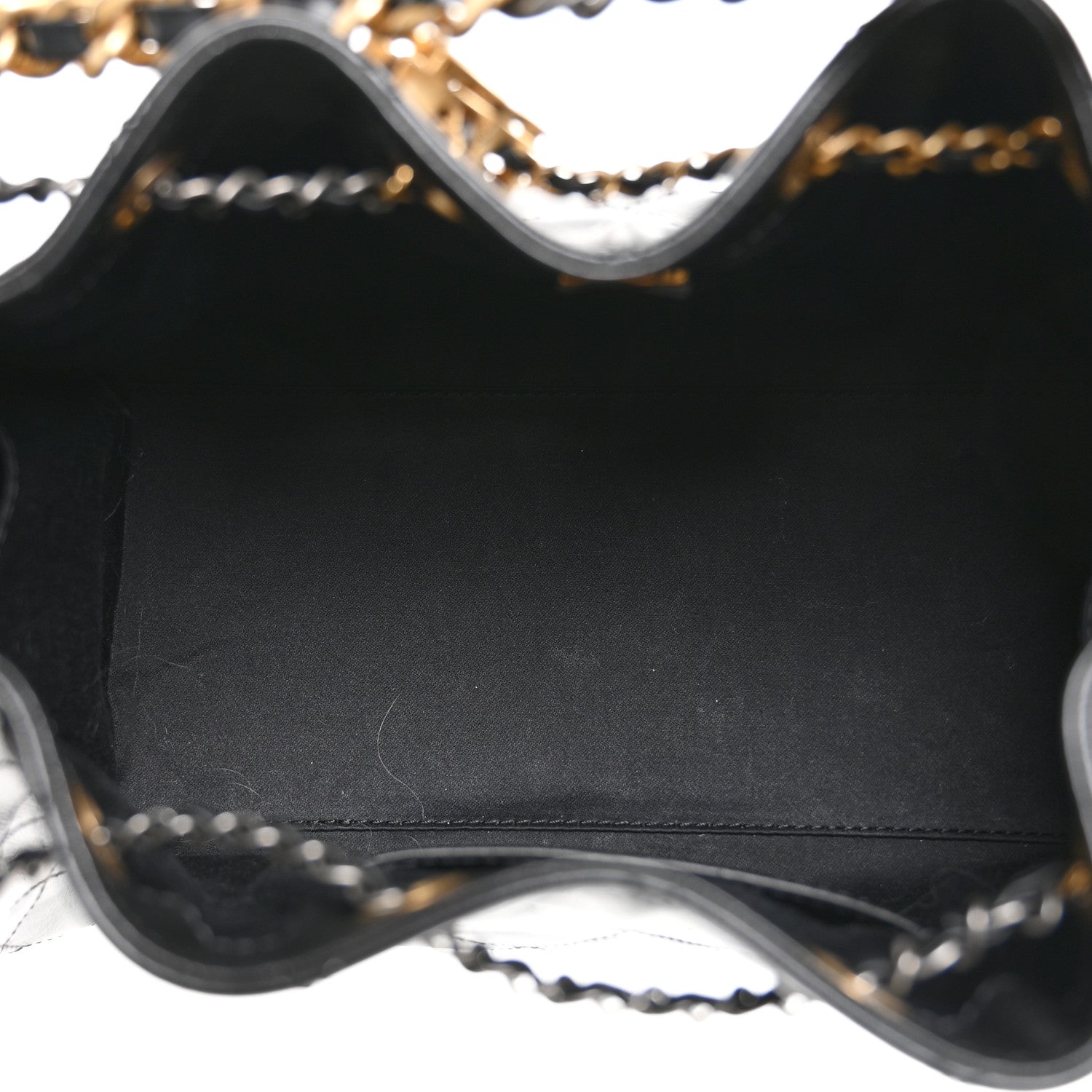 Chanel Shiny Crumpled Calfskin Quilted Small Chanel 25 Handbag Black