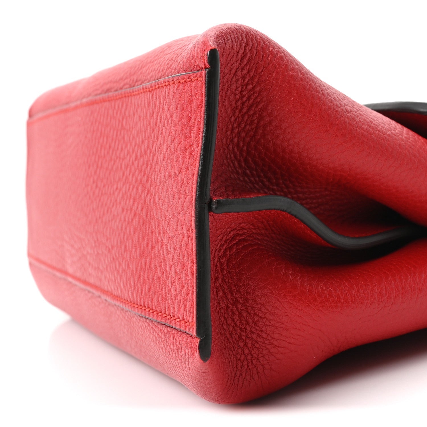 Gucci Cellarius Calfskin Small Bamboo Daily Top Handle Bag Hibiscus Red