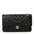 Chanel Lambskin Quilted Medium Double Flap Black