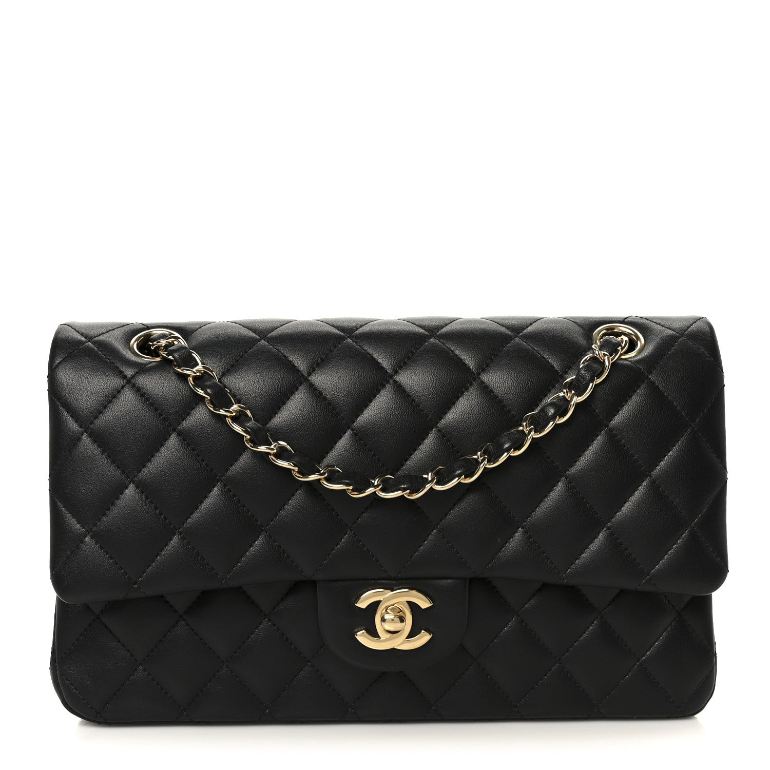 Chanel Lambskin Quilted Medium Double Flap Black
