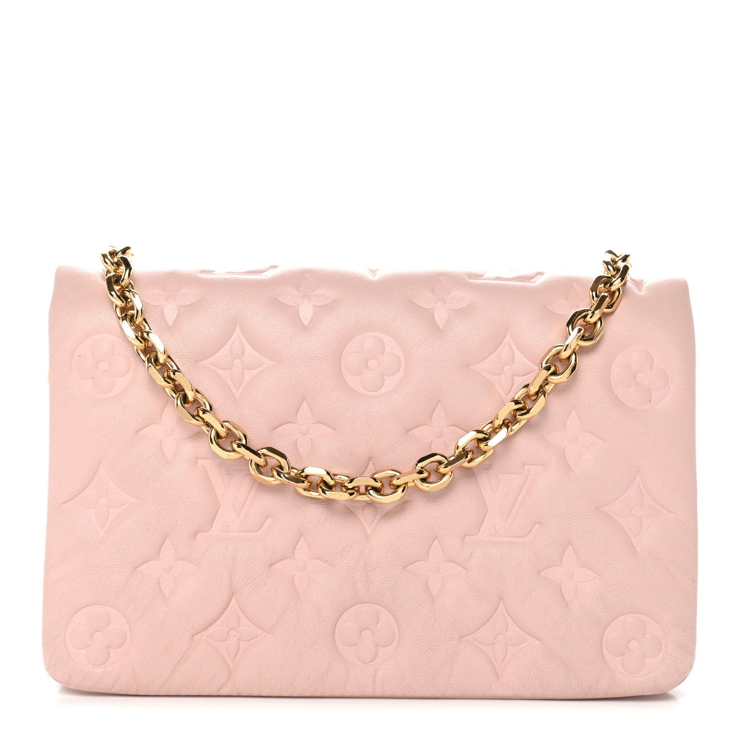 Louis Vuitton Lambskin Embossed Monogram Pochette Coussin Rose