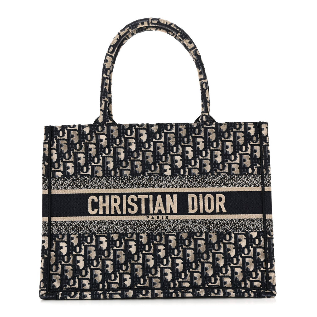 Christian Dior Oblique Medium Book Tote Blue Multicolor
