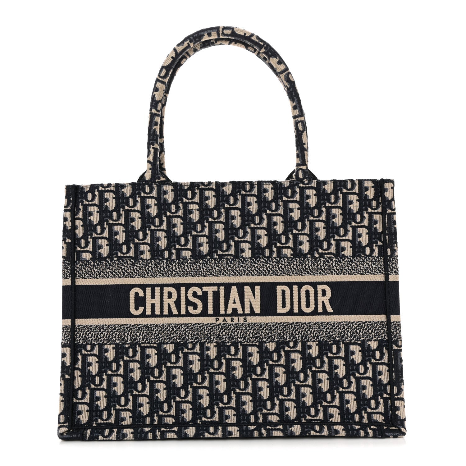 Christian Dior Oblique Medium Book Tote Blue Multicolor