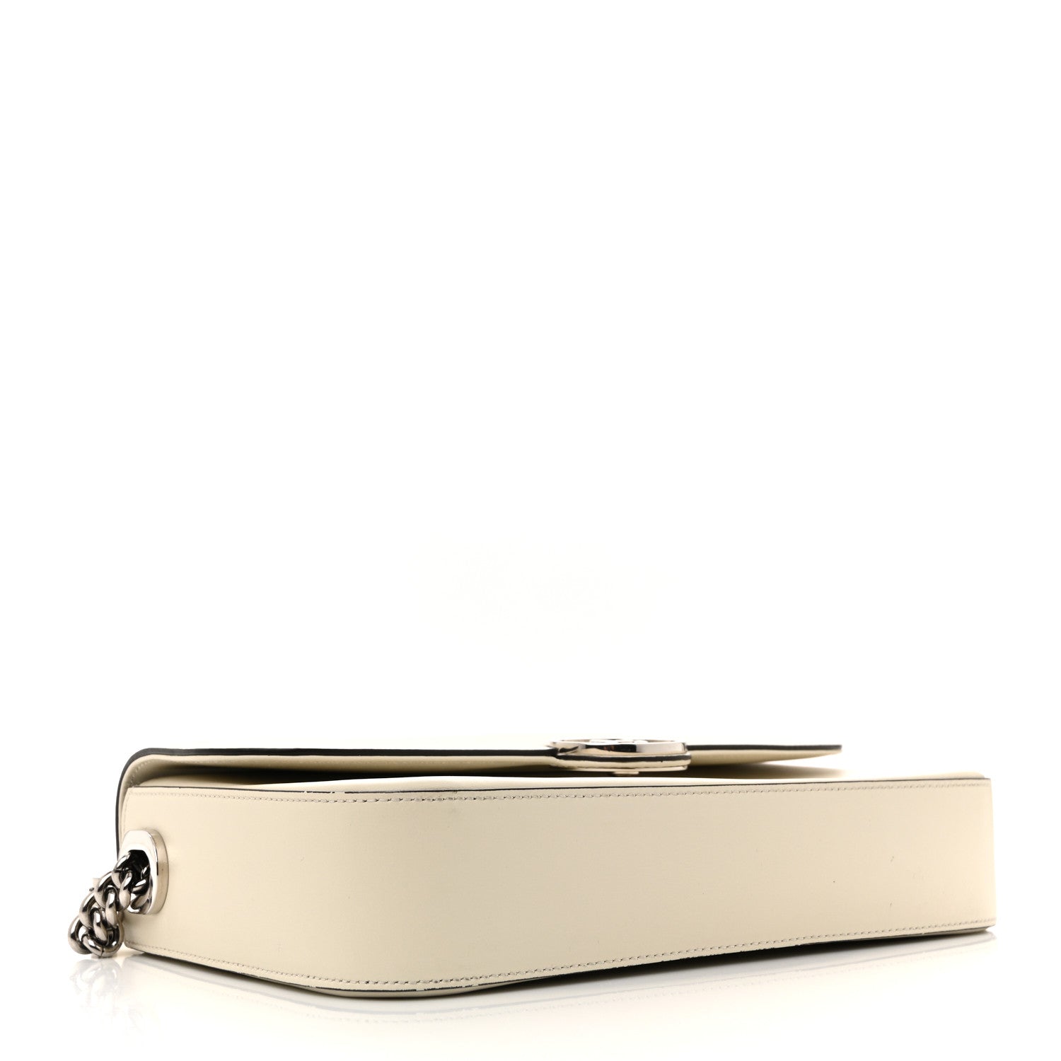 Gucci Senna Calfskin Petite GG Top Handle Shoulder Bag Mystic White