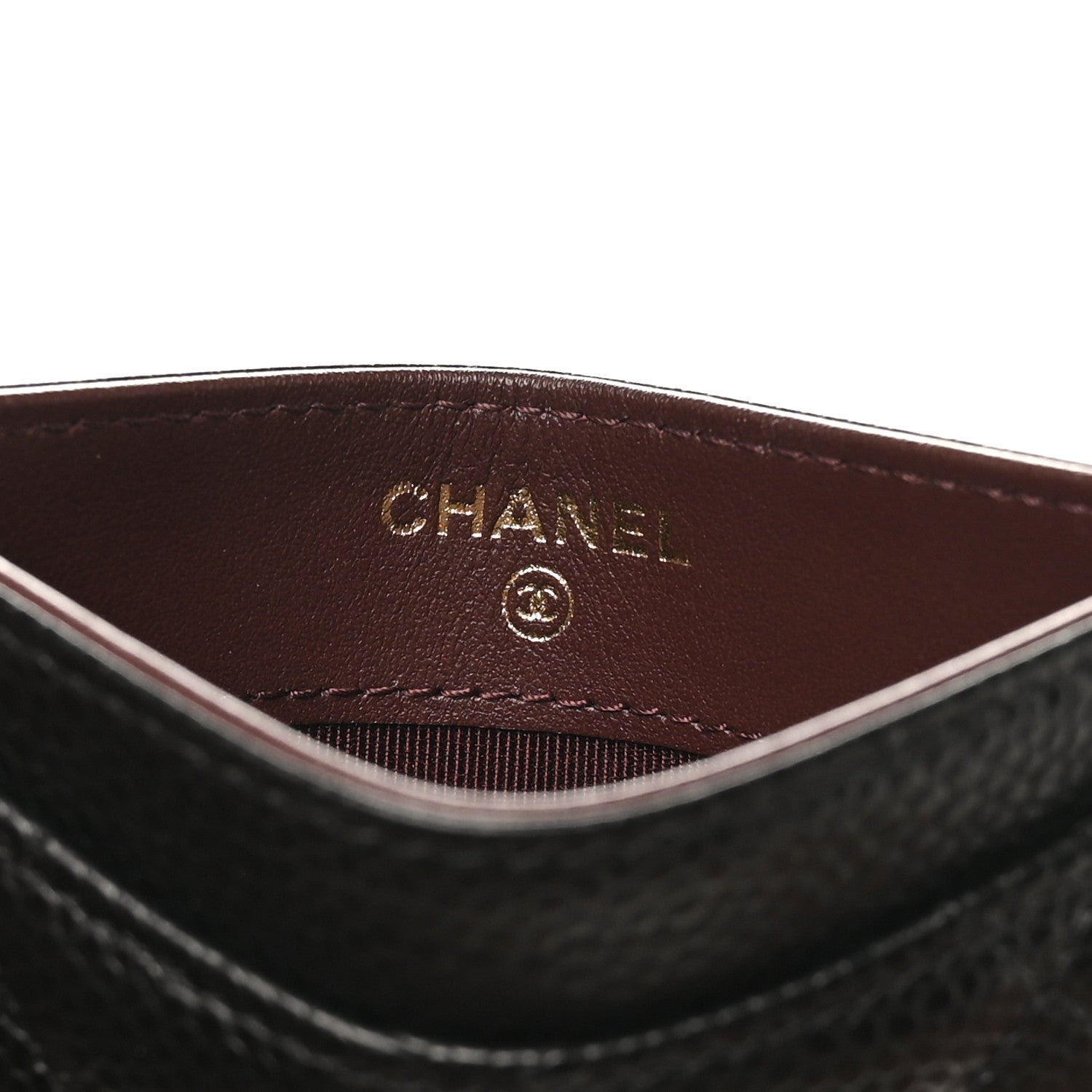 Caviar Quilted Card Holder Black