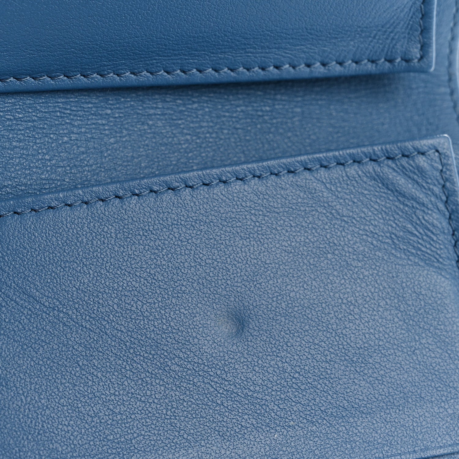 Caviar Quilted Compact Flap Wallet Blue