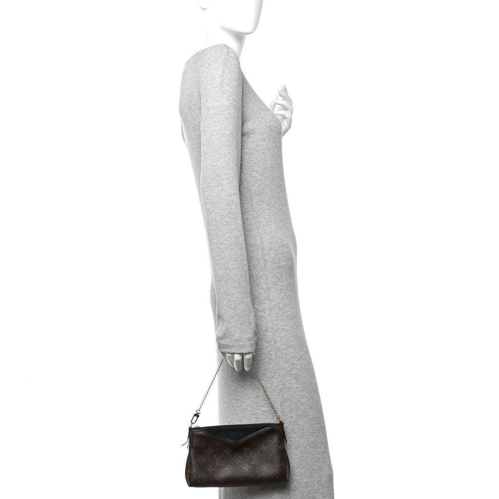 Louis Vuitton Monogram Pallas Clutch Black