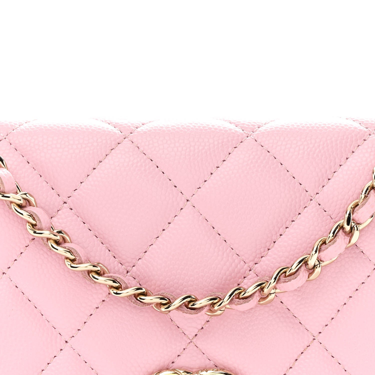 Chanel Caviar Quilted Wallet on Chain WOC Light Pink