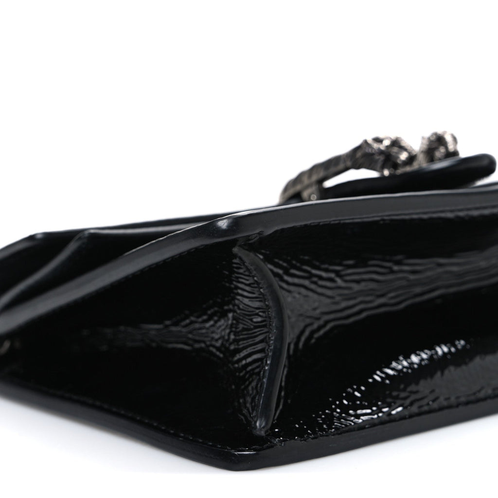 Gucci Crinkled Patent Mini Dionysus Shoulder Bag Black