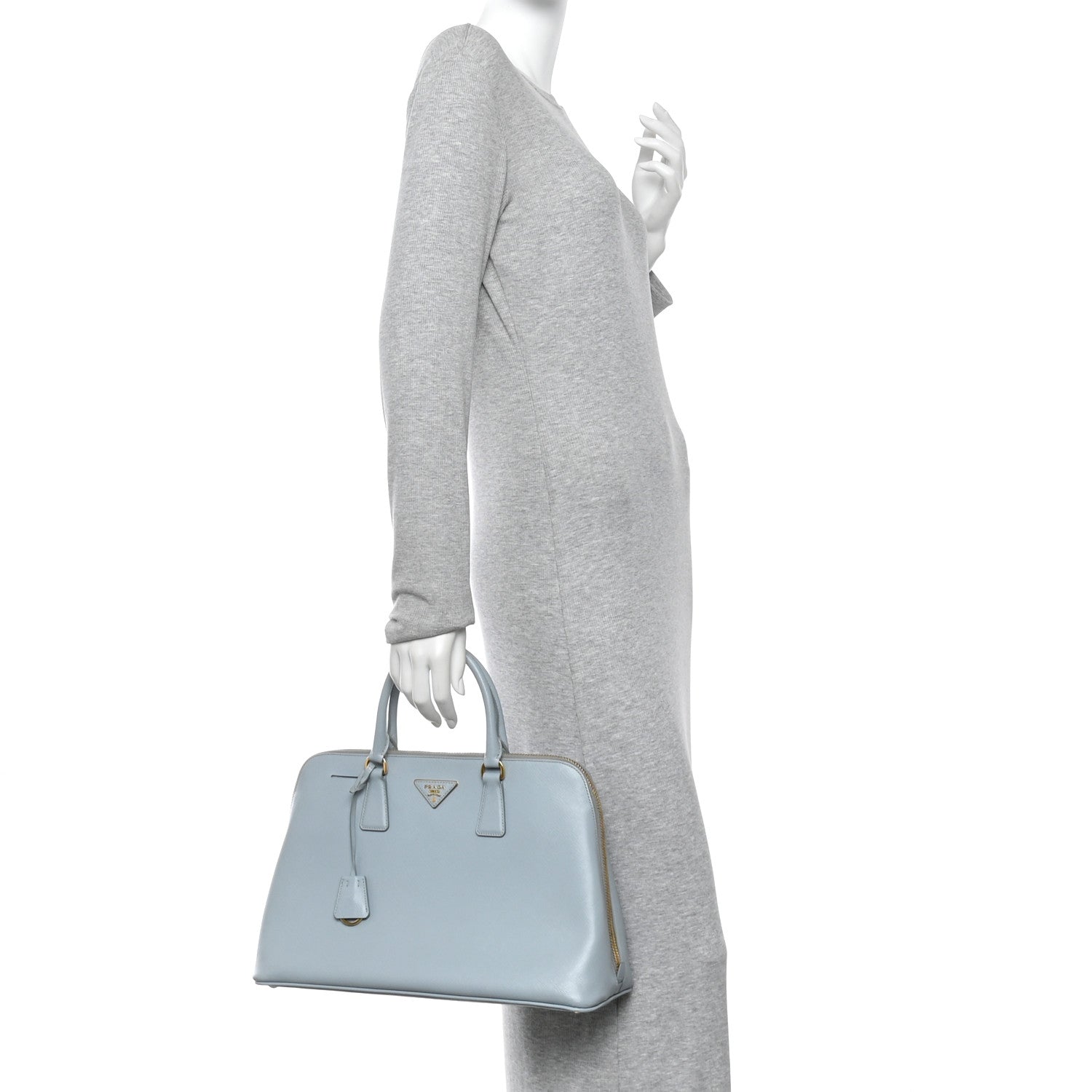 Prada Saffiano Lux Large Promenade Tote Lago
