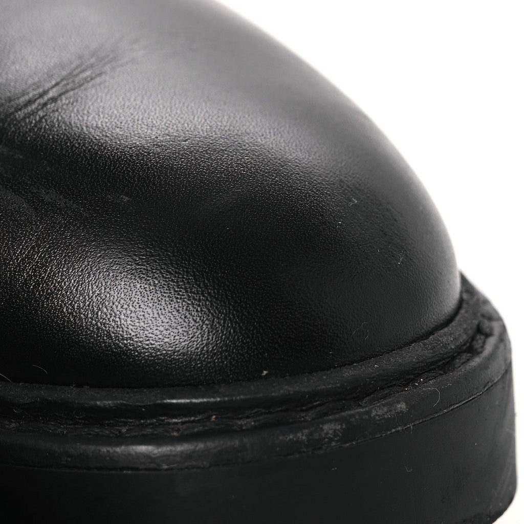 Gucci Guccissima Real Betis Glamour Calfskin Michelangelo Slim Horsebit Riding Boots 39.5 Black