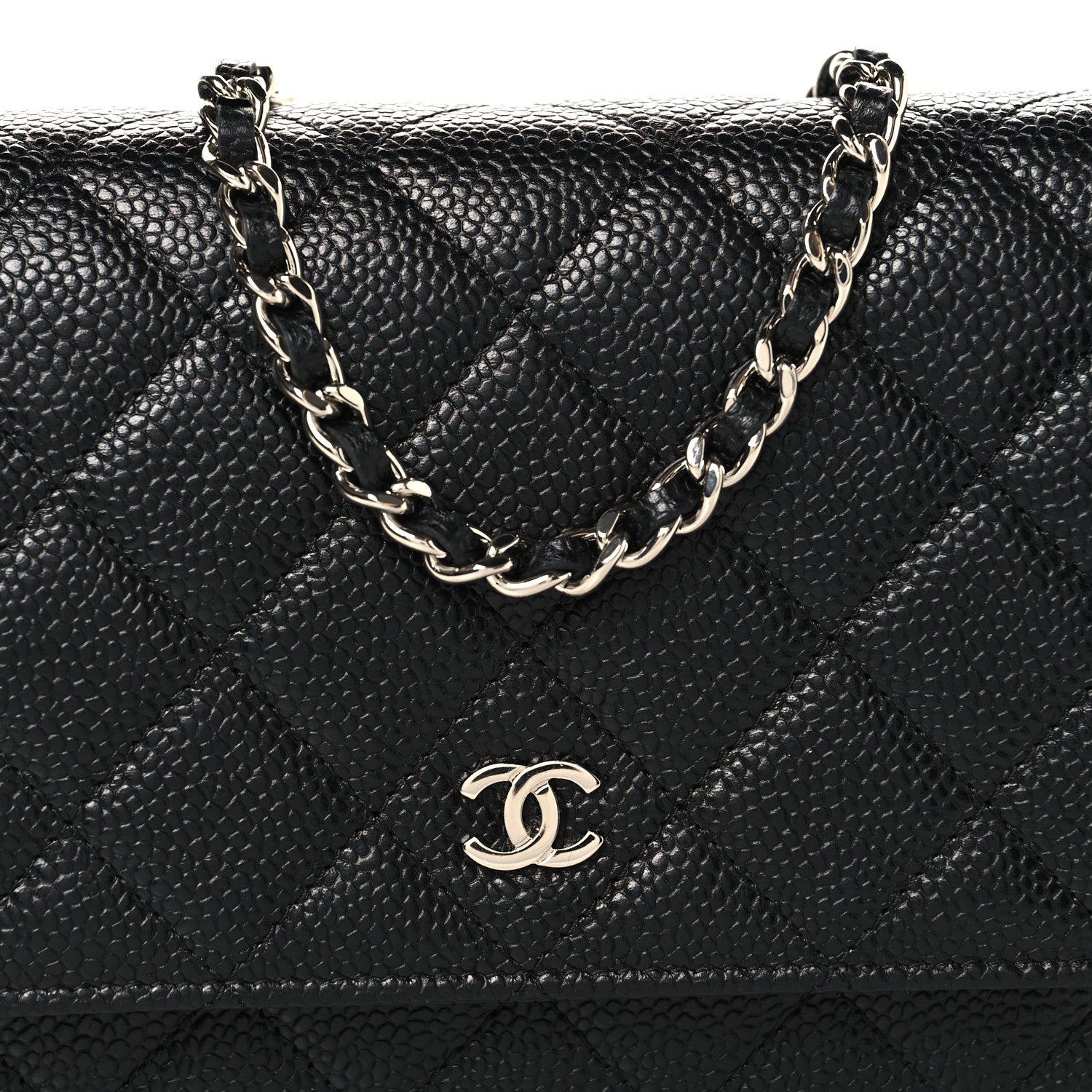 Chanel Caviar Quilted Wallet on Chain WOC Black
