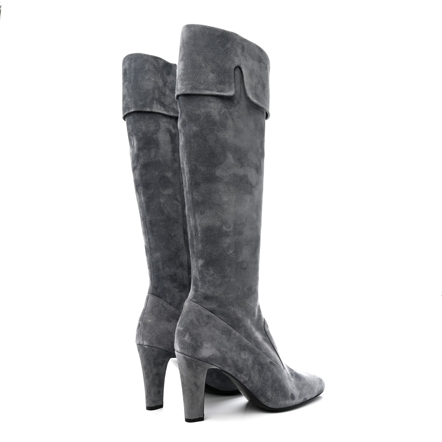 Chanel Suede High Boots 41 Grey