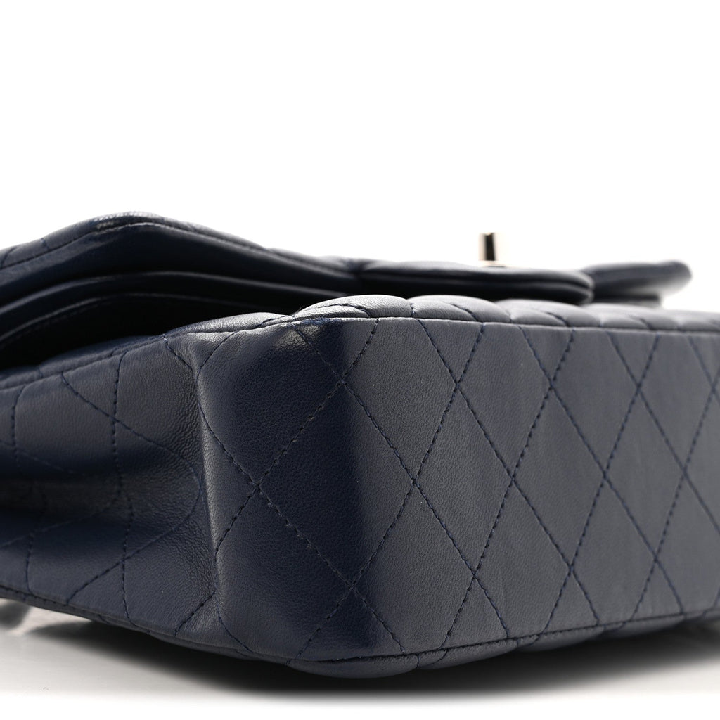 Chanel Lambskin Quilted Small Double Flap Blue