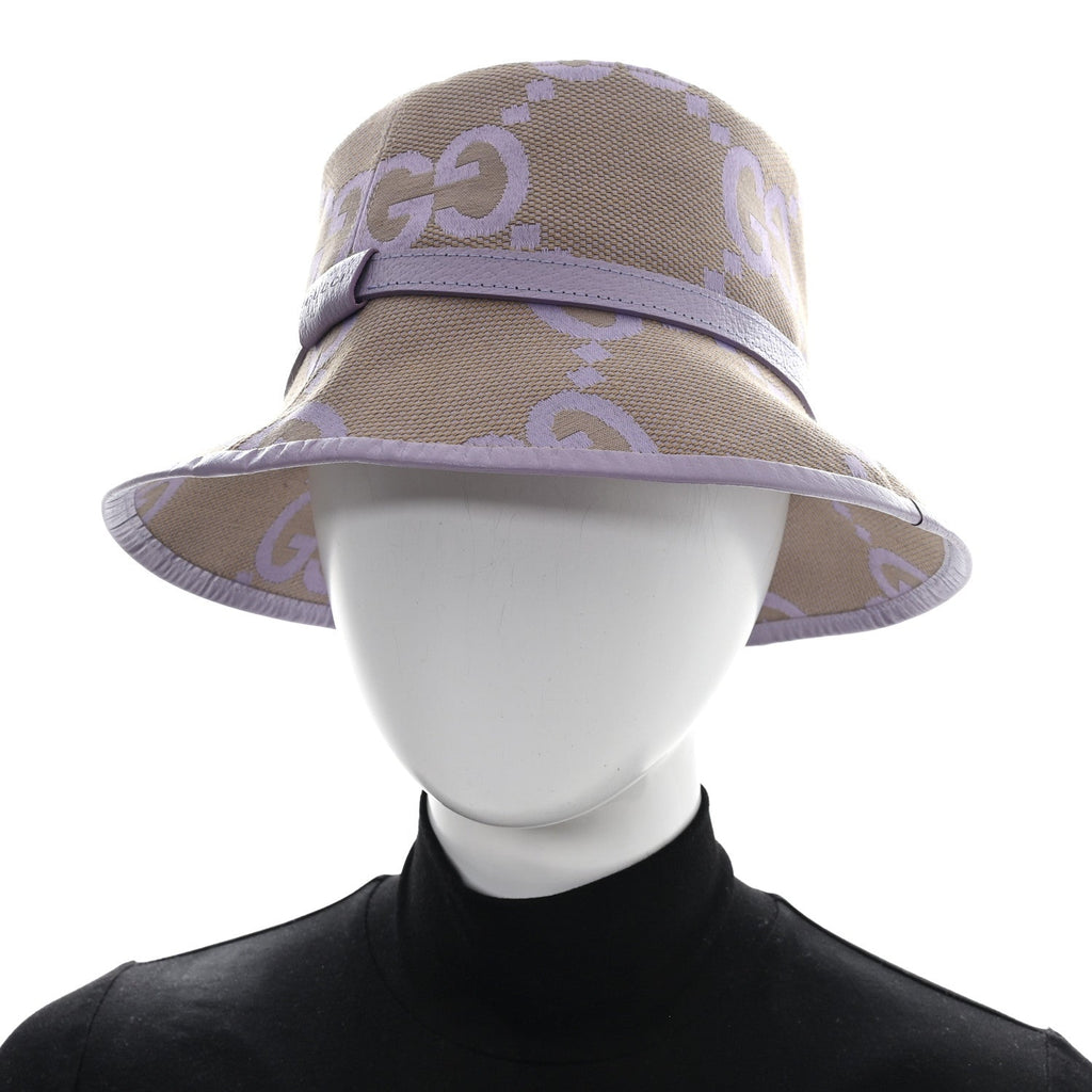 Gucci Monogram Jumbo GG Mosteria Bucket Hat L Beige Lapis