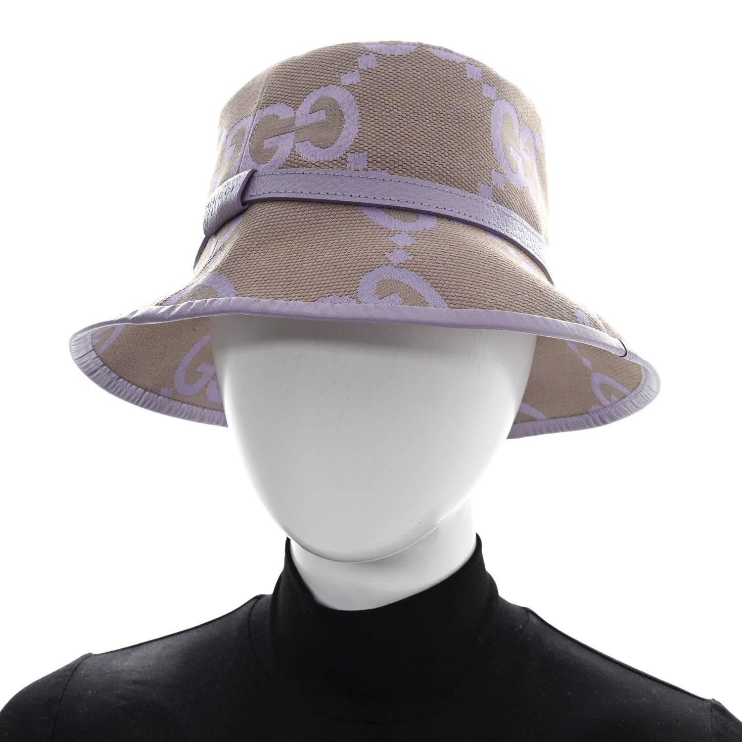 Gucci Monogram Jumbo GG Mosteria Bucket Hat L Beige Lapis