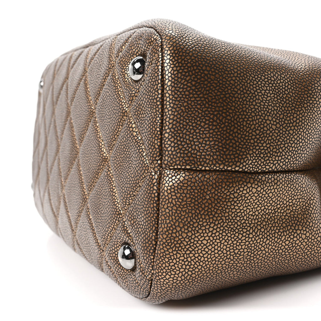 Chanel Metallic Caviar Quilted Large Timeless CC Soft Tote Bronze
