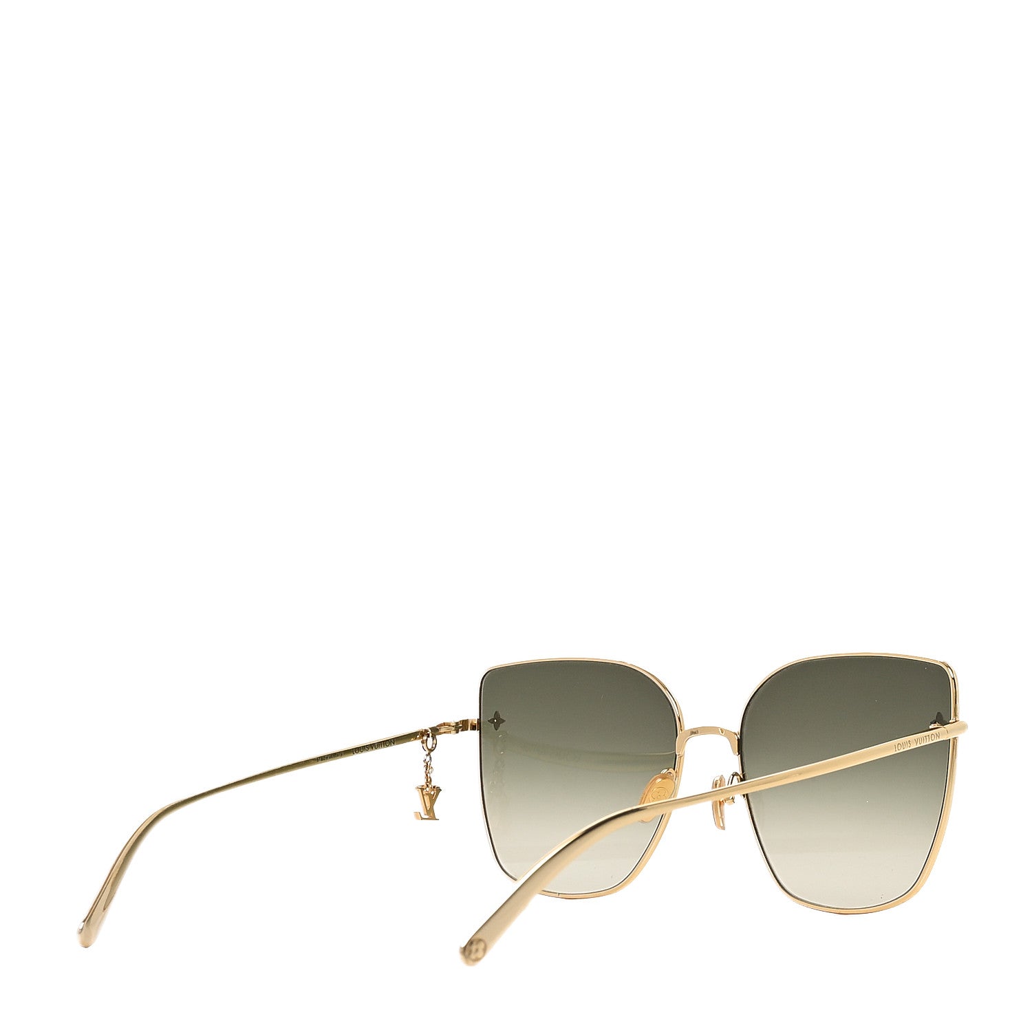 Louis Vuitton Metal LV Charm Cat Eye Sunglasses Z1720U Gold