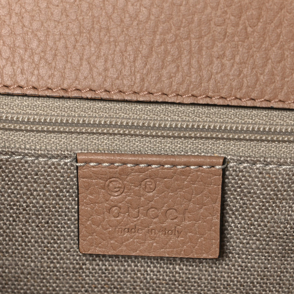 Gucci Dollar Calfskin Interlocking G Shoulder Bag Camelia