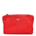 Prada Tessuto Nylon Vela Cosmetic Pouch Rosso
