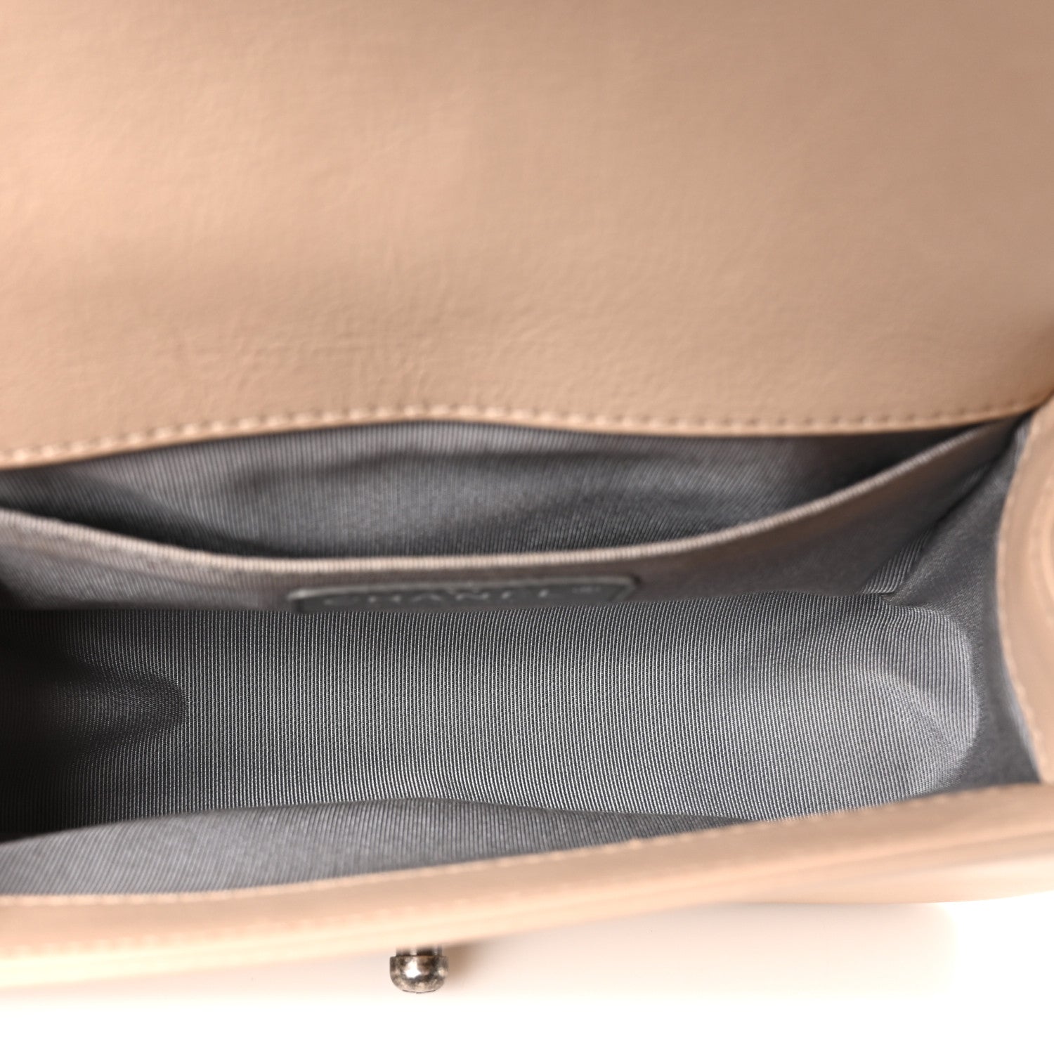 Chanel Calfskin Double Stitch Small Boy Flap Beige
