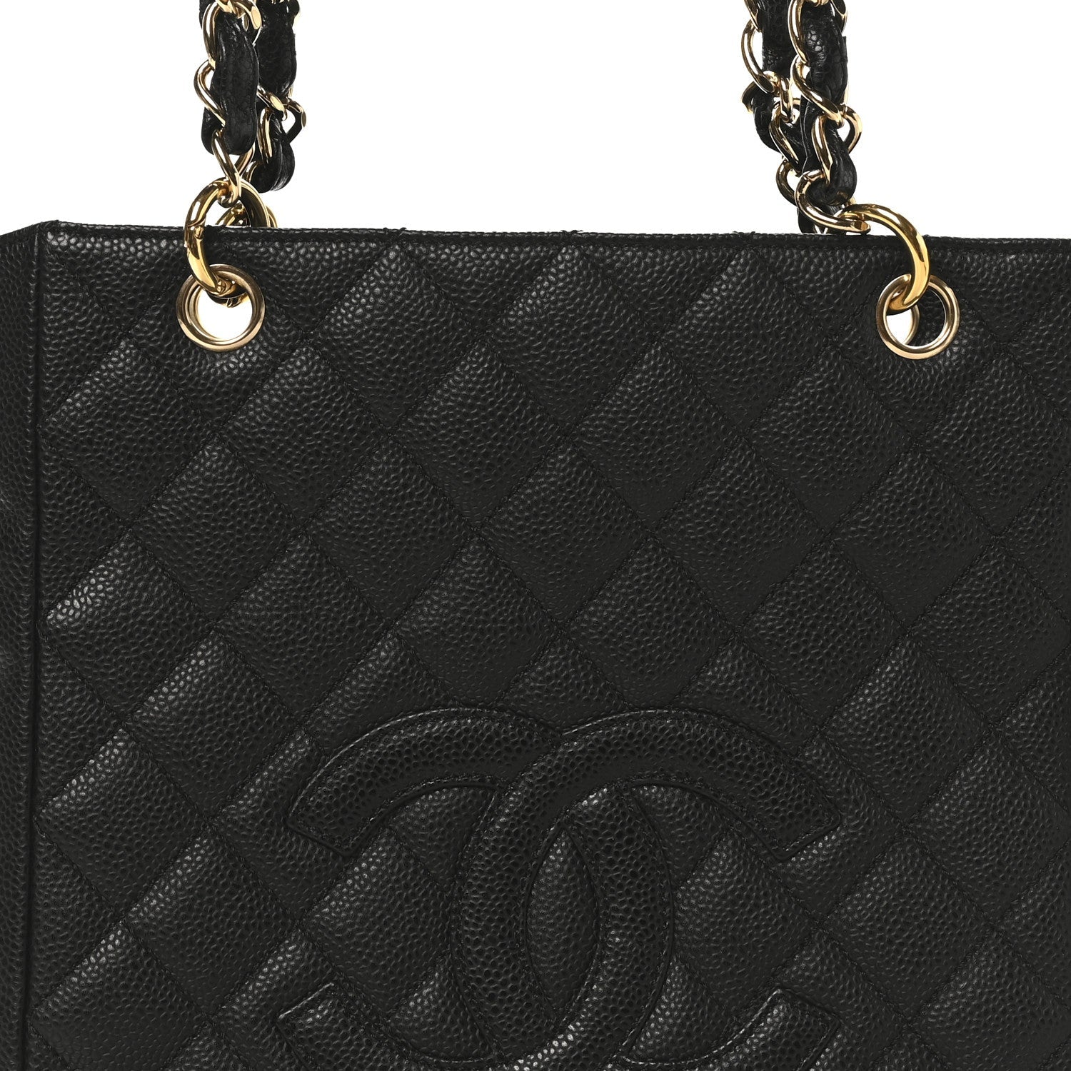 Chanel Caviar Quilted Petit Shopping Tote PST Black