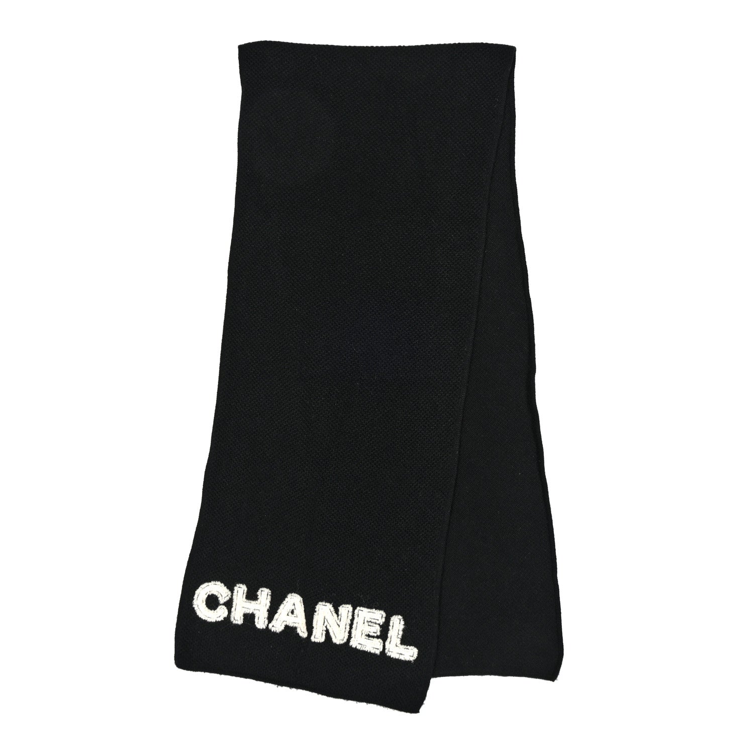 Cashmere Logo Stole Black White