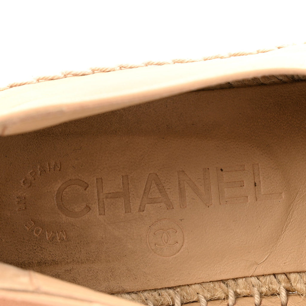 Lambskin CC Espadrilles 36 Beige Black