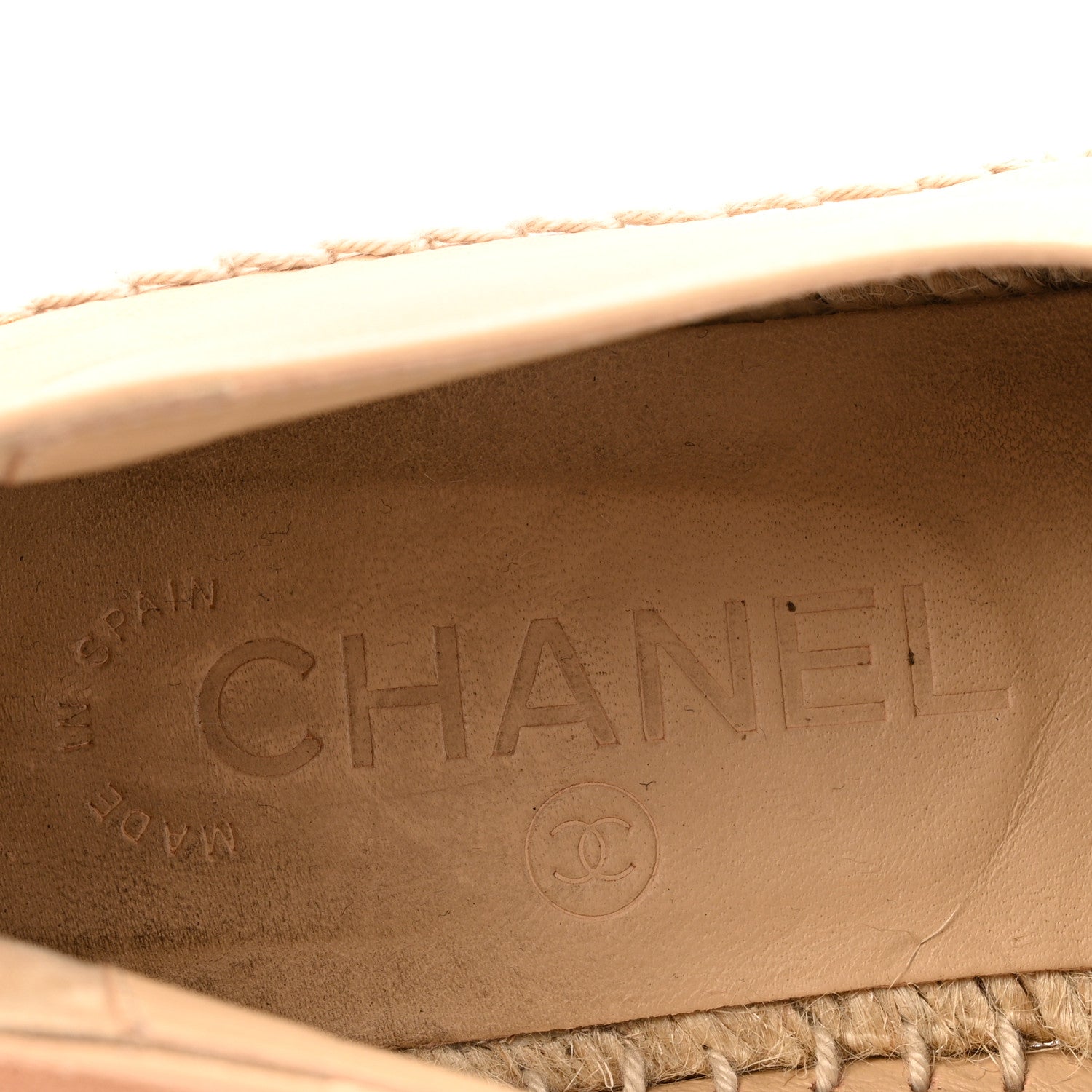 Lambskin CC Espadrilles 36 Beige Black