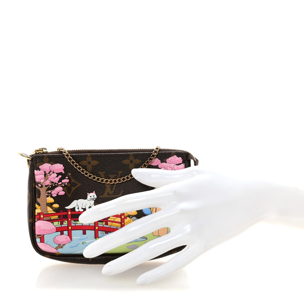 Louis Vuitton Monogram 2021 Christmas Animation Japanese Garden Mini Pochette Accessories Wisteria Pink