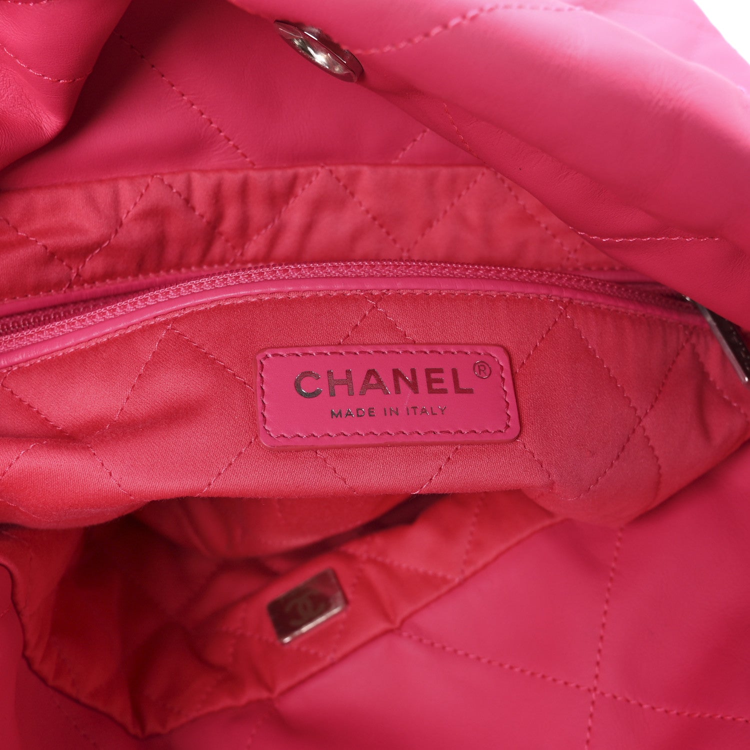 Chanel Matte Calfskin Quilted Monochrome Small Chanel 22 Fuchsia