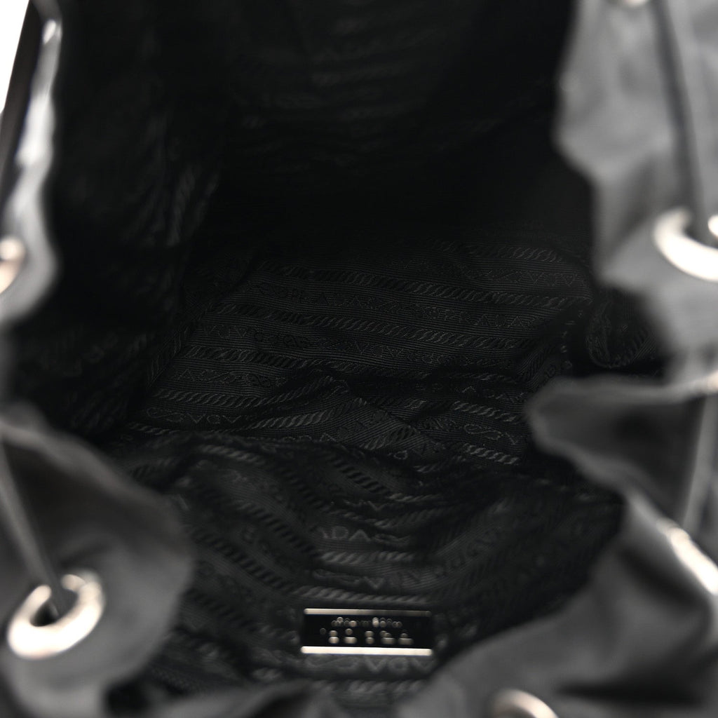 Prada Tessuto Nylon Vela Cinch Backpack Black