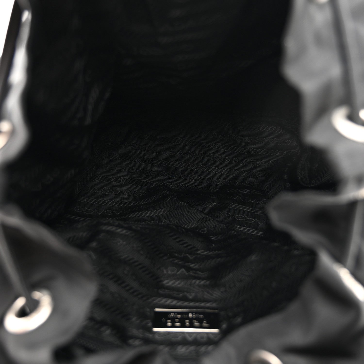 Prada Tessuto Nylon Vela Cinch Backpack Black