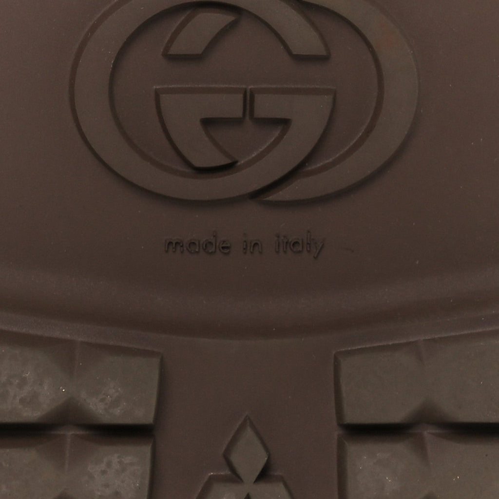 Gucci GG Supreme Monogram Miro Soft Calfskin Men's Horsebit Slippers 10 Beige Ebony New Acero