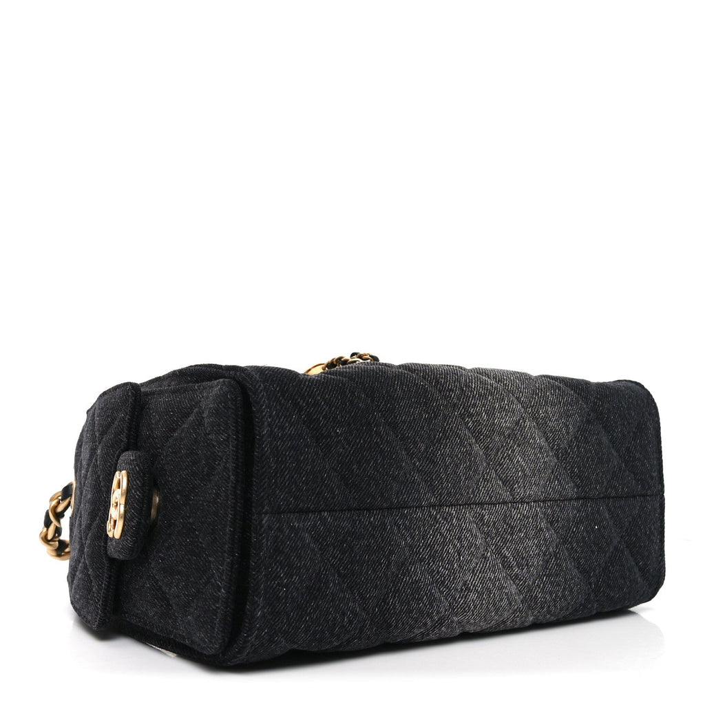 Chanel Washed Denim Quilted Mini Chanel 25 Handbag Black