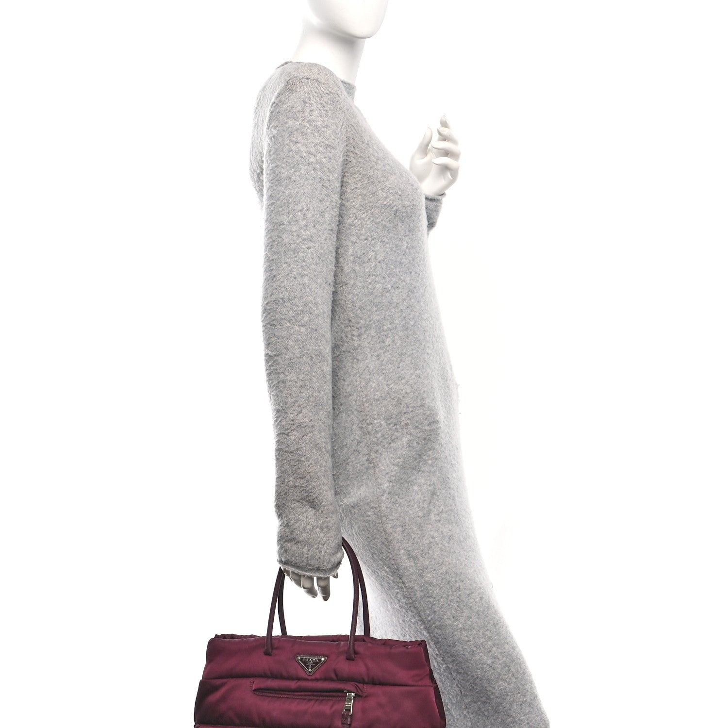Prada Tessuto Nylon Bomber Tote Bordeaux