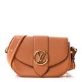 Louis Vuitton Grained Calfskin LV Pont 9 Soft MM Golden Siena
