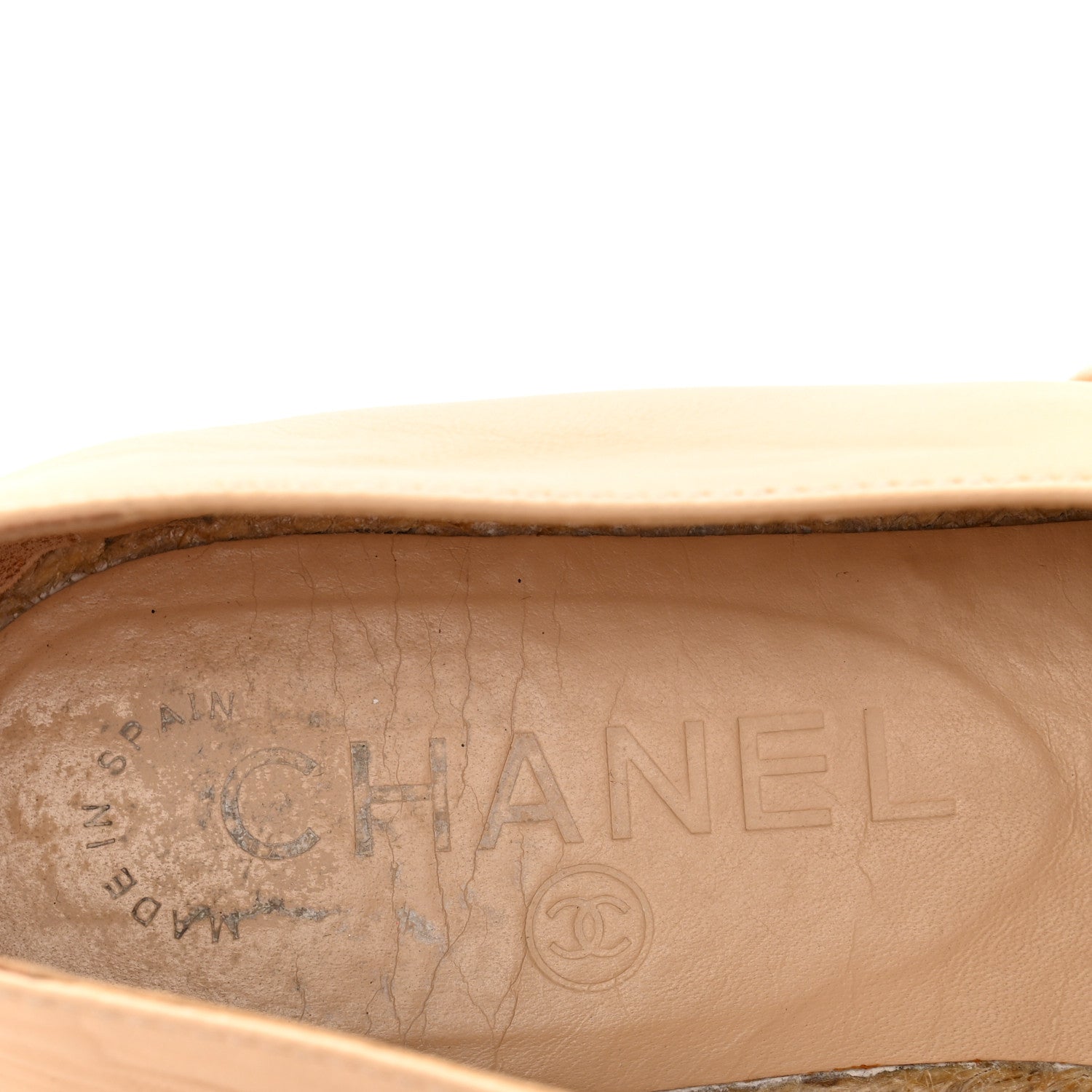 Lambskin CC Espadrilles 37 Beige Black