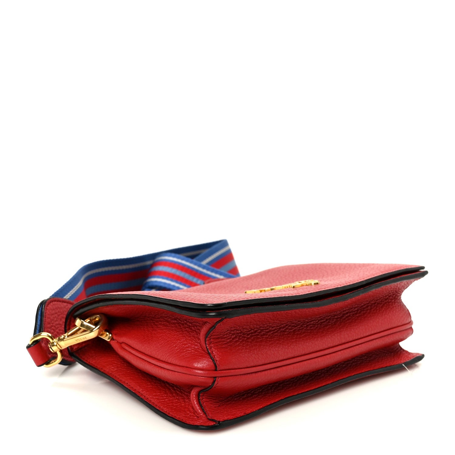 Prada Vitello Daino Flap Crossbody Rosso