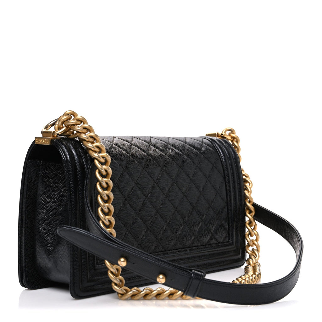 Chanel Caviar Quilted Medium Boy Flap Black