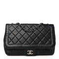 Chanel Lambskin Quilted Large Coco Rider Flap Black