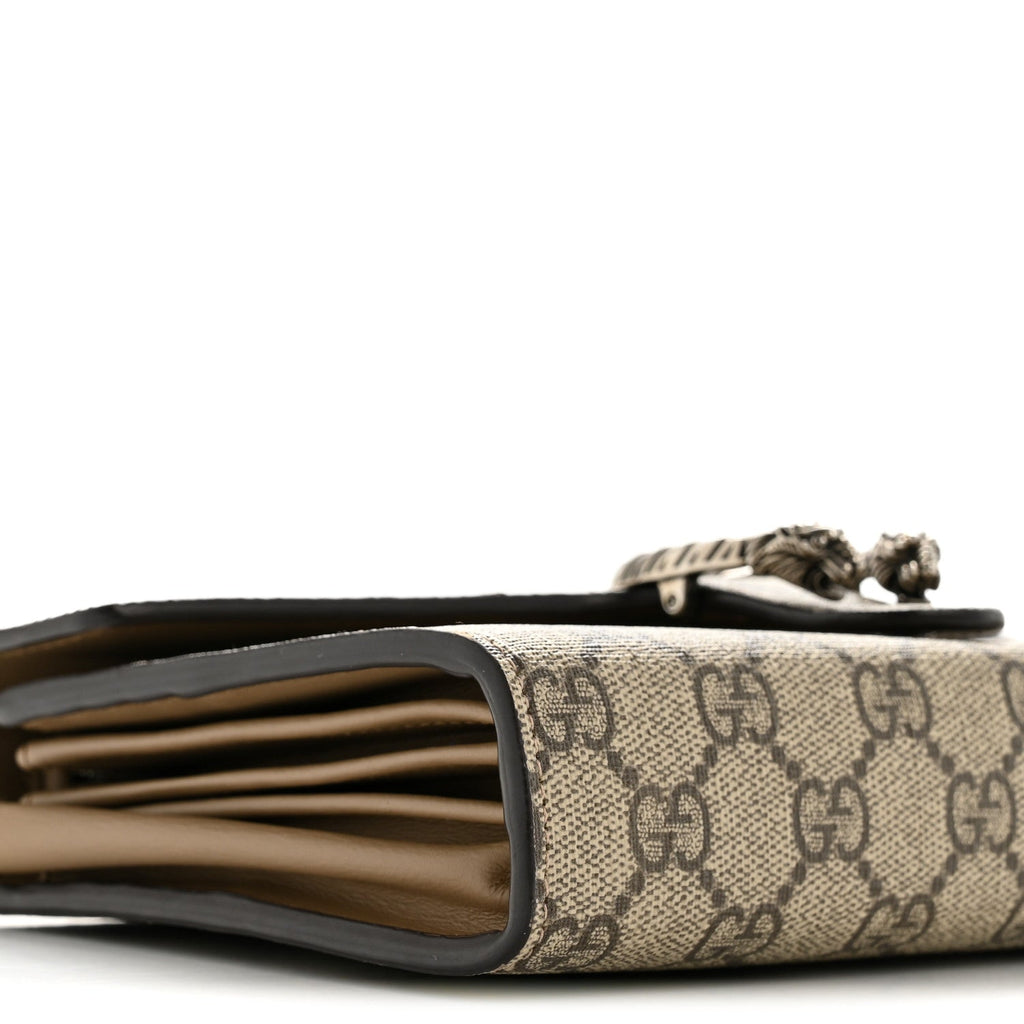 Gucci GG Supreme Monogram Mini Dionysus Chain Wallet Beige Taupe